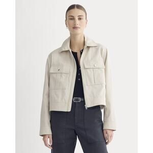 Everlane Women's Cropped Utility Jacket in Peyote, Size Medium, Cotton